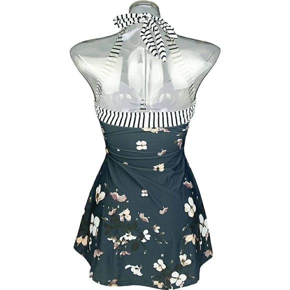 COCOSHIP Vintage Sailor Pin Up Swimsuit Retro One Piece Skirtini Cover Up US 22 - Picture 4 of 8